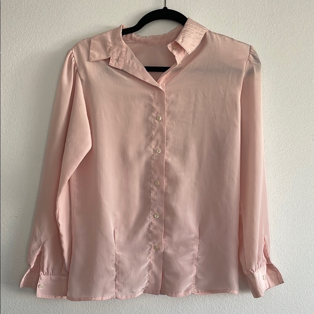 Elegant Pink Button-Up Blouse